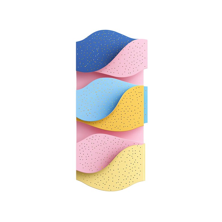 PSD abstract colorful wave pattern design pastel pink blue yellow background