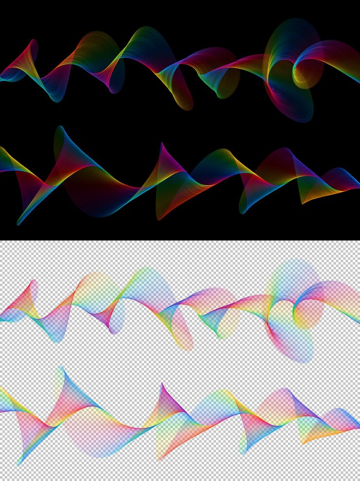 PSD abstract colorful wavy stripes