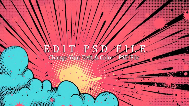 PSD 추상 만화 책 배경