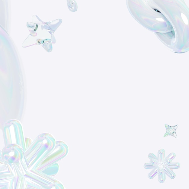 漂浮在白色背景上的彩虹幾何形狀的抽象組成