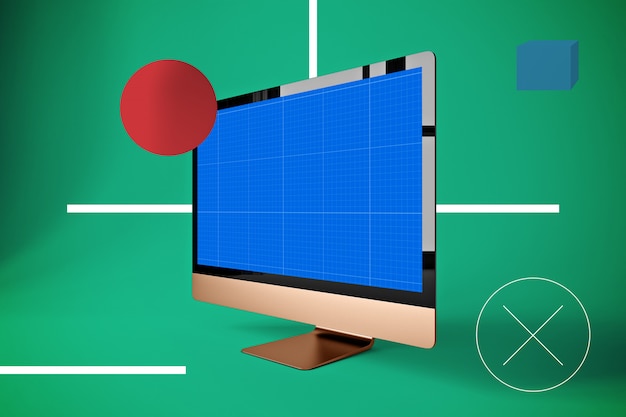 PSD 抽象的なコンピューターモックアップ