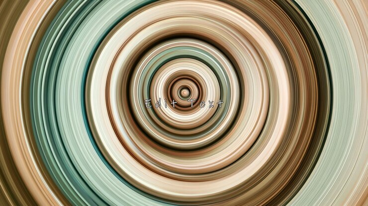 PSD abstract concentric circles in beige brown and teal