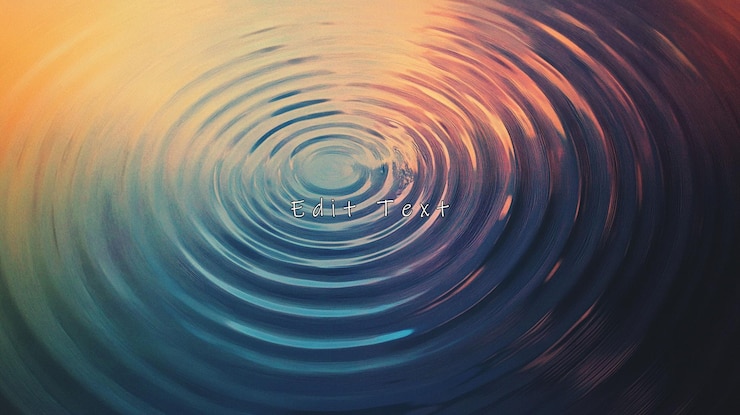 PSD abstract concentric water ripples sunset colors