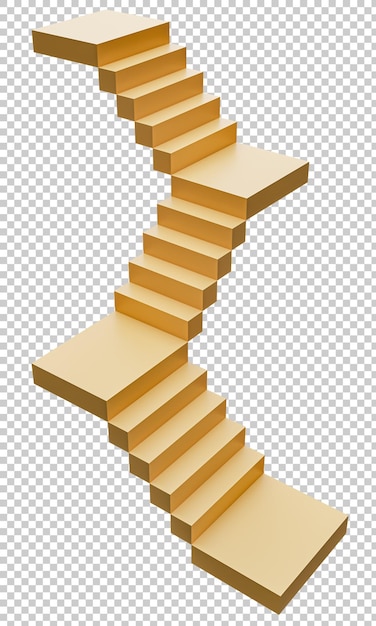 PSD abstract and concept staircase stairs with steps psd transparent