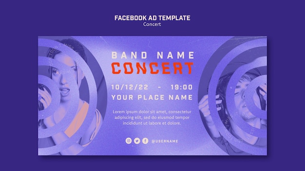 Abstract concert event social media promo template