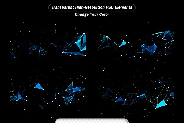 PSD abstract connection of dots and lines distribution of triangular shapes in space