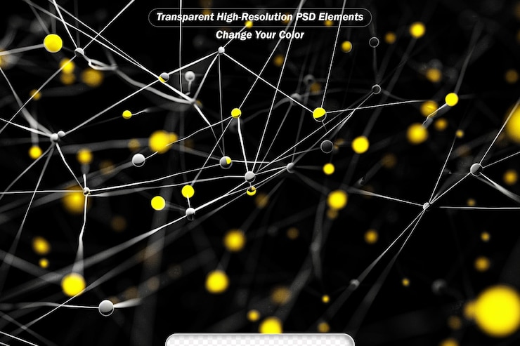 PSD abstract connection dots technology background network concept