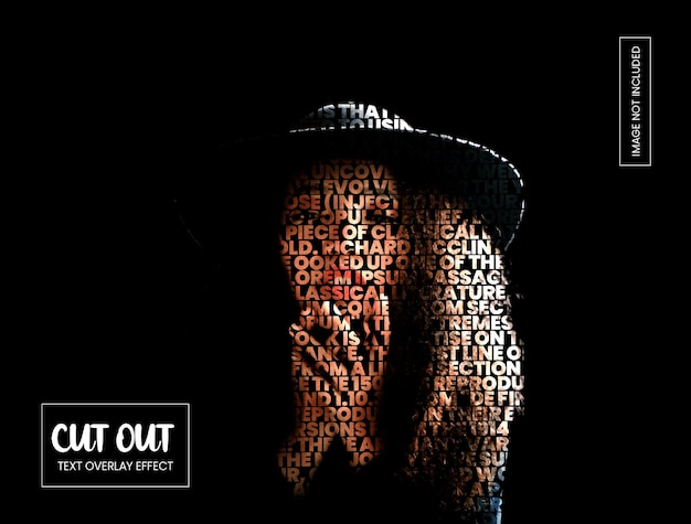 PSD abstract cut out face photo effect template