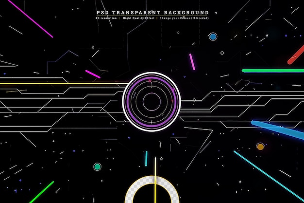 PSD abstract cyberpunk shape stylish on transparent background