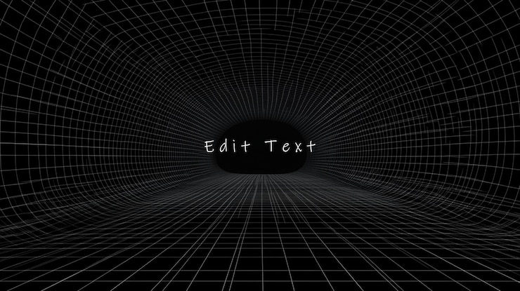 PSD abstract dark grid tunnel perspective