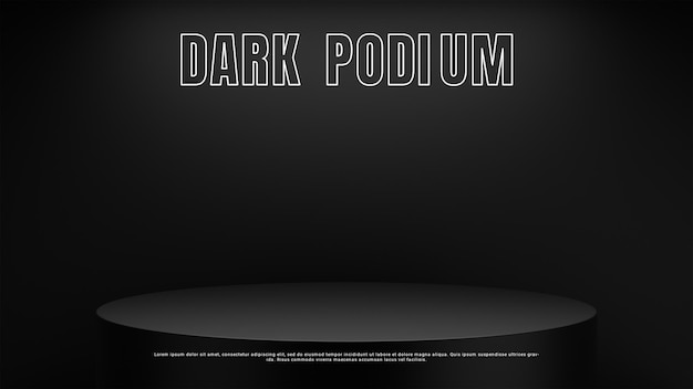 abstract dark podium background 3d rendering