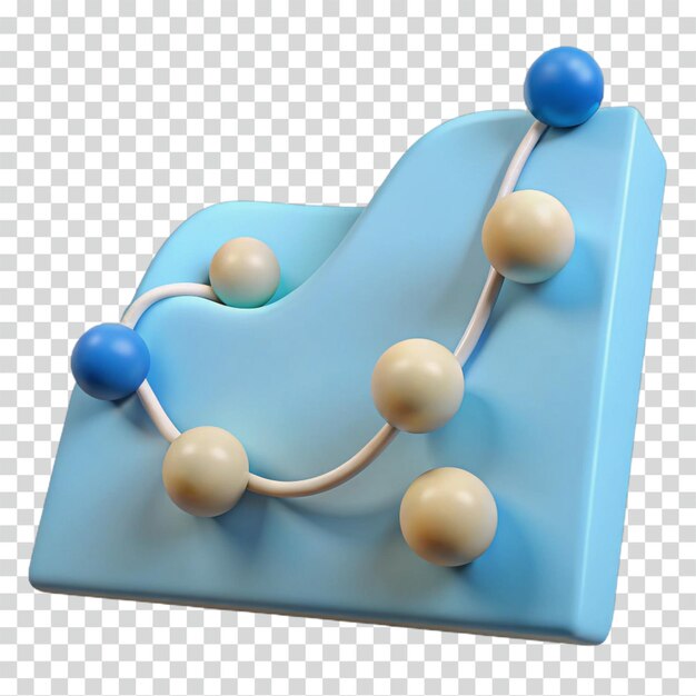abstract data visualization 3d chart with connected spheres