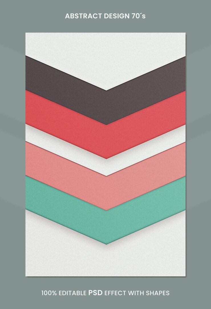 PSD abstract design 70s double arrows template