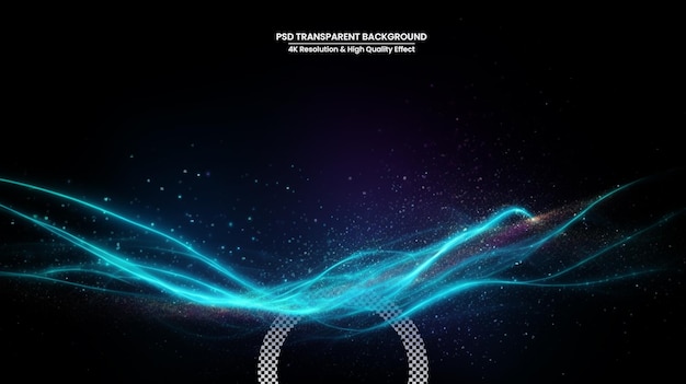 PSD abstract design on a black background in the style of flowing lines dark colourful and futuristic chromatic waves