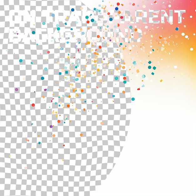 PSD the abstract design colourful blurred confetti background vector isolated on transparent backgrou