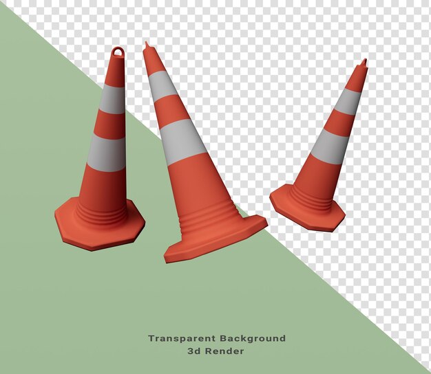 Abstract design element 3d render of Traffic Cone Minimalist concept