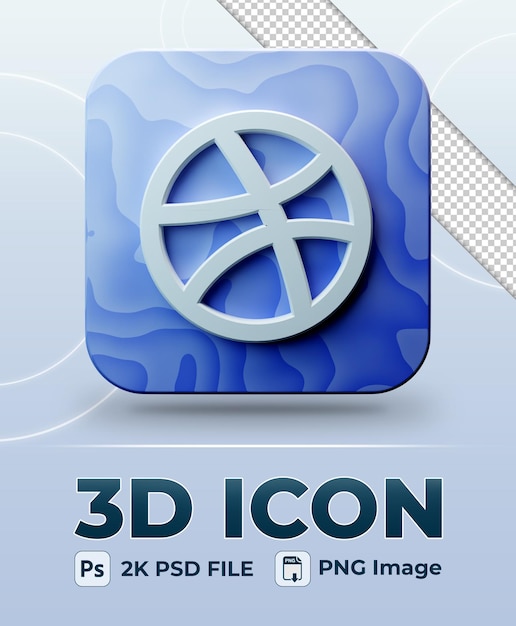 PSD abstract design social media 3d icon dribbble
