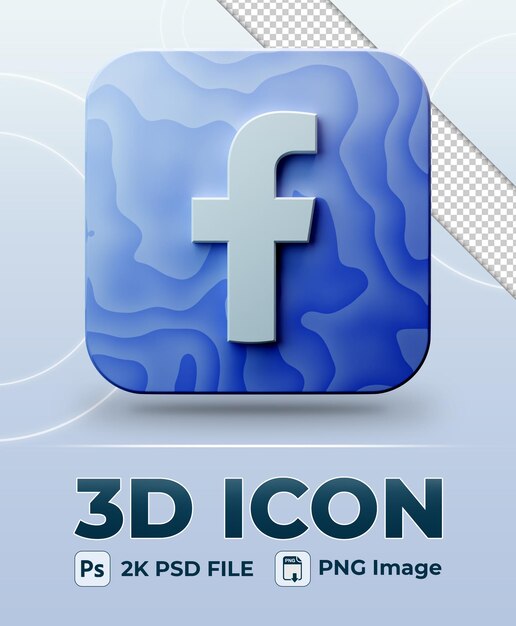 abstract design Social media 3d icon facebook