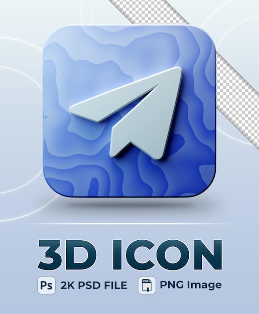 Abstract design social media 3d icon telegram