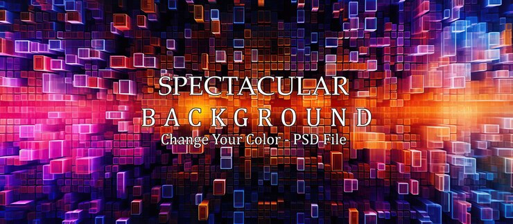 PSD abstract digital background with colorful pixelated patterns