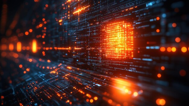 abstract digital background with glowing lines and data streams