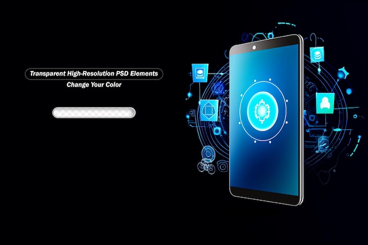 PSD abstract digital finance in the online world by mobile internet
