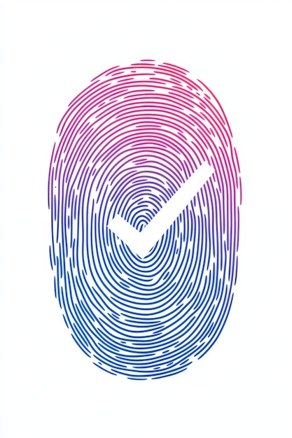 abstract digital fingerprint with colorful circuitry representing technology and security concepts