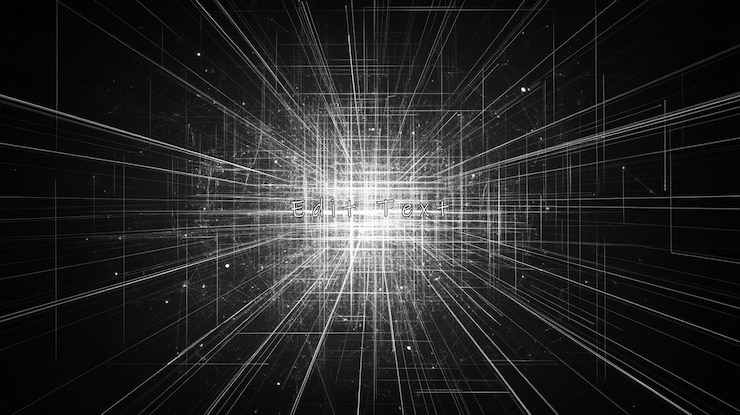 PSD abstract digital grid converging to bright center
