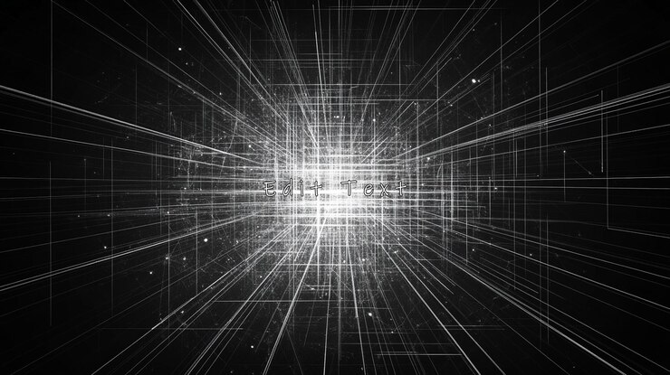 PSD abstract digital grid converging to bright center