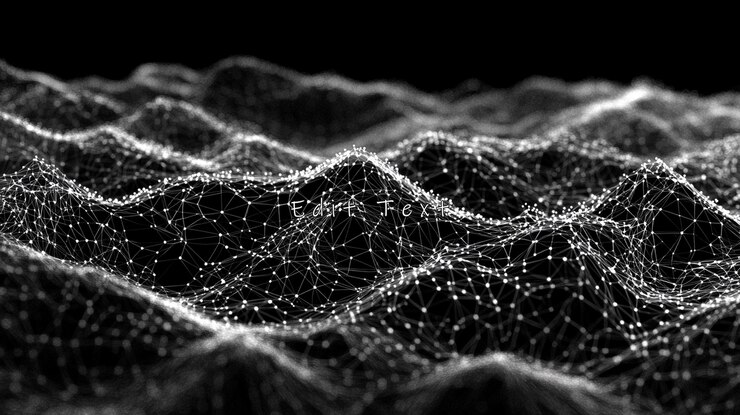 PSD abstract digital landscape with connected dots and lines