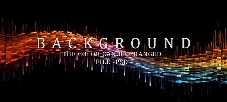 PSD abstract digital wave of colorful lights