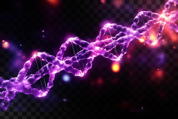 Abstract DNA Light Glow on Transparent Background