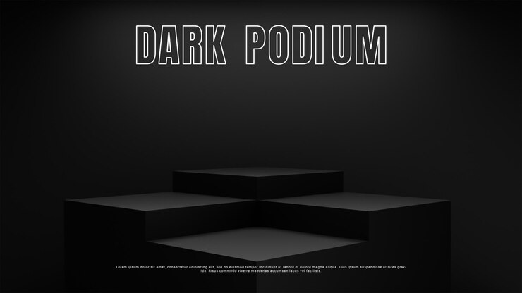 abstract donkere podium achtergrond 3d rendering