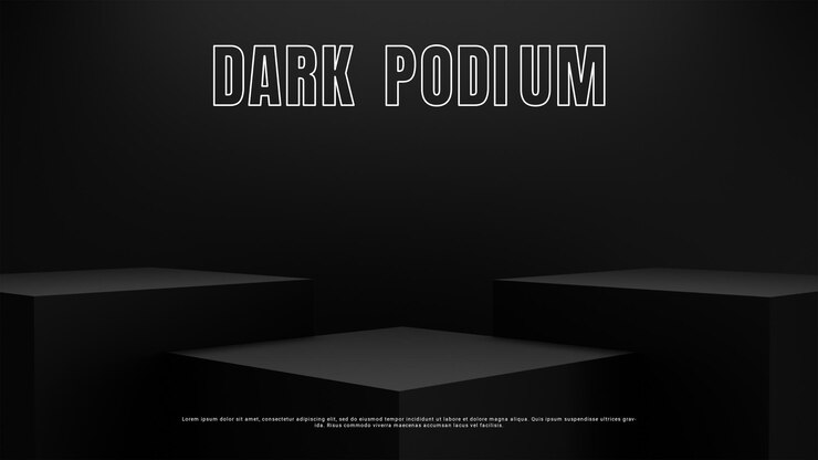 abstract donkere podium achtergrond 3d rendering