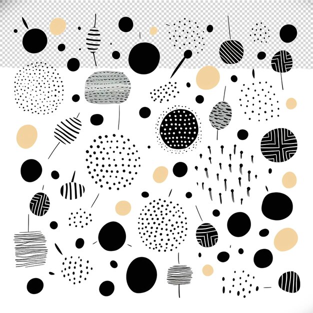 Abstract doodle pattern transparent effect
