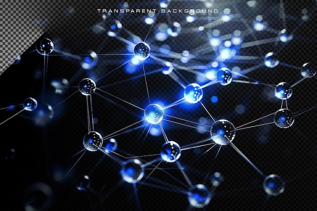 abstract dotted networking pattern in transparent background