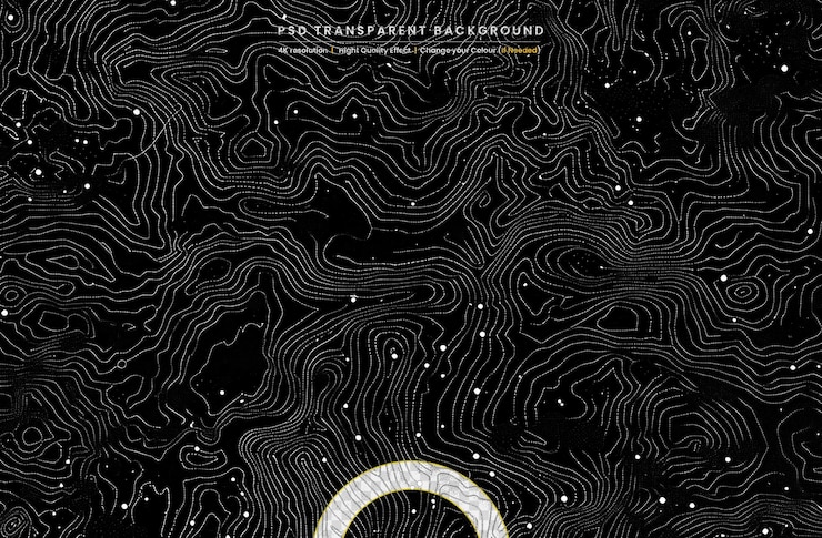 PSD abstract earth relief map on transparant background