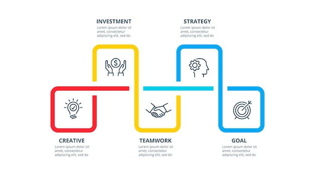 abstract elements of diagram with 5 steps, options or processes. creative concept for infographic.