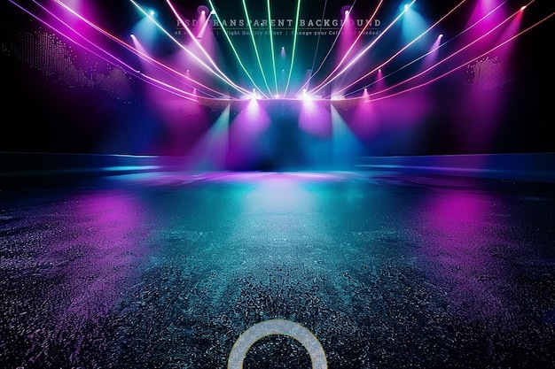 PSD abstract empty dance floor in nightclub on transparent background