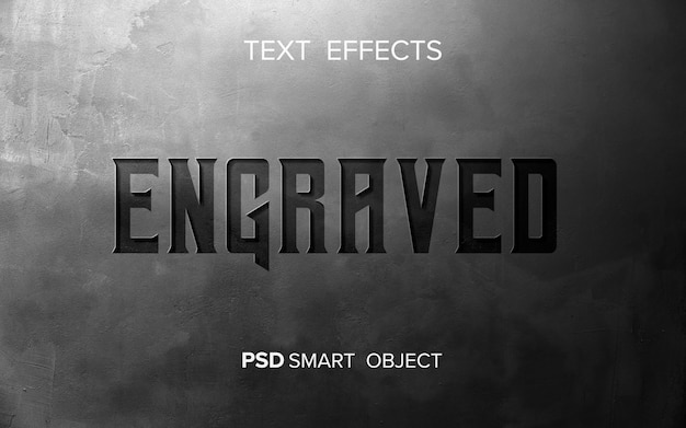 Abstract engraved text effect