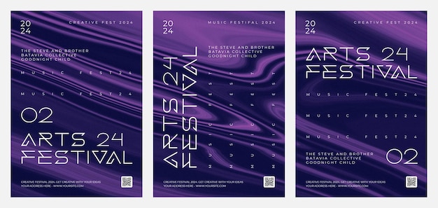 PSD abstract event poster template with abstract background