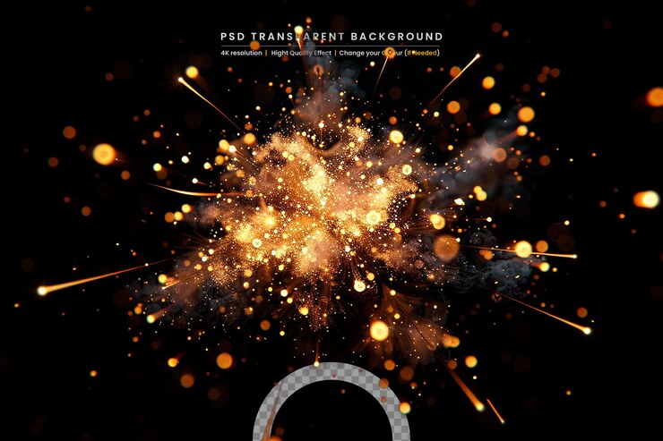 PSD abstract explosion glowing particles