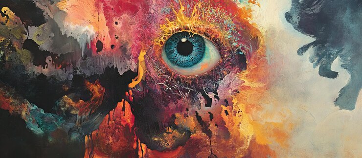 PSD abstract eye in vibrant hues
