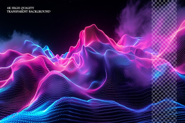 Abstract fantasy background in 3d render on transparent background