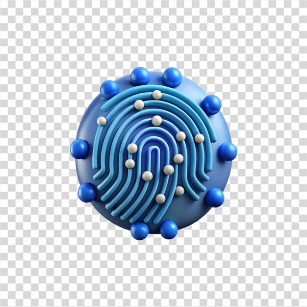 Abstract Fingerprint 3D Biometric Security Concept