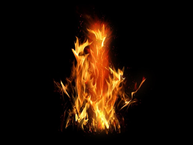 Abstract fire effect design in 3d rendering