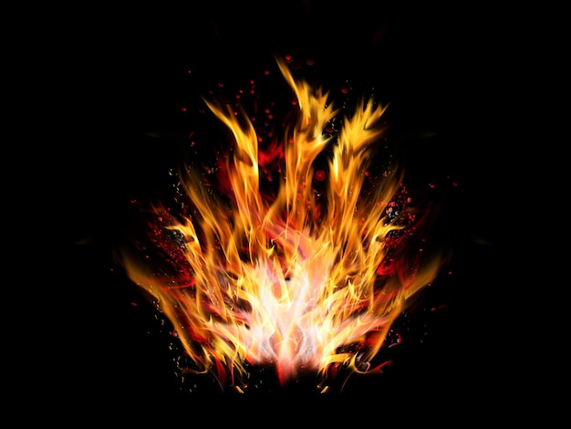 PSD abstract fire effect design in 3d rendering