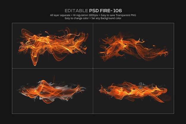 Abstract fire effect design in 3d rendering