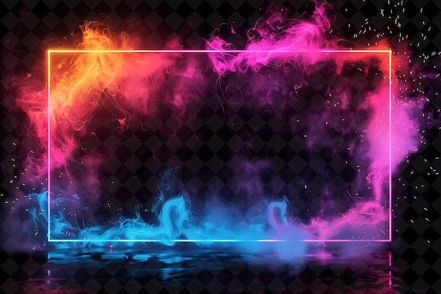 PSD abstract fireworks bursts arcane frame met exploderende neon fi neon color frame y2k art collection