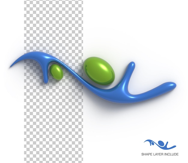 Abstract fitness logo typographical transparent psd